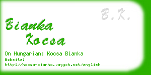 bianka kocsa business card